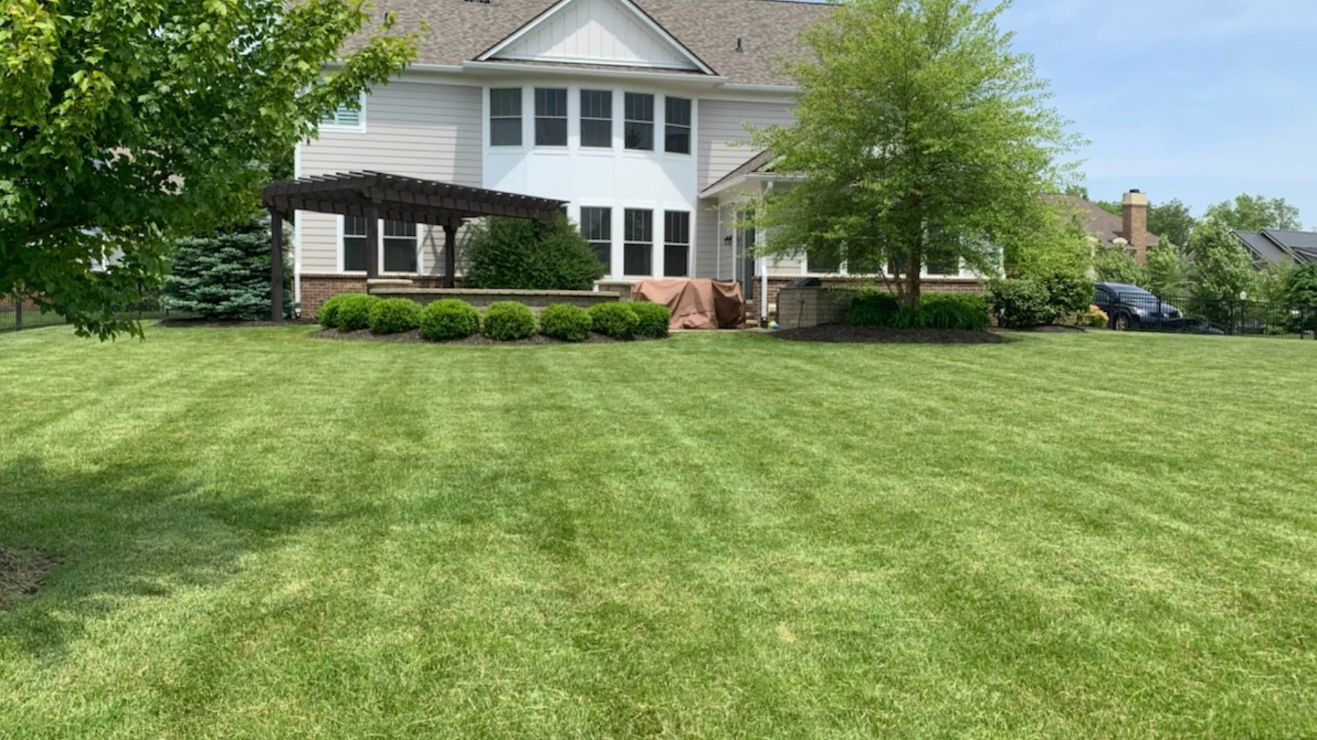 Healthy residential lawn and landscape in Hamilton County Indiana