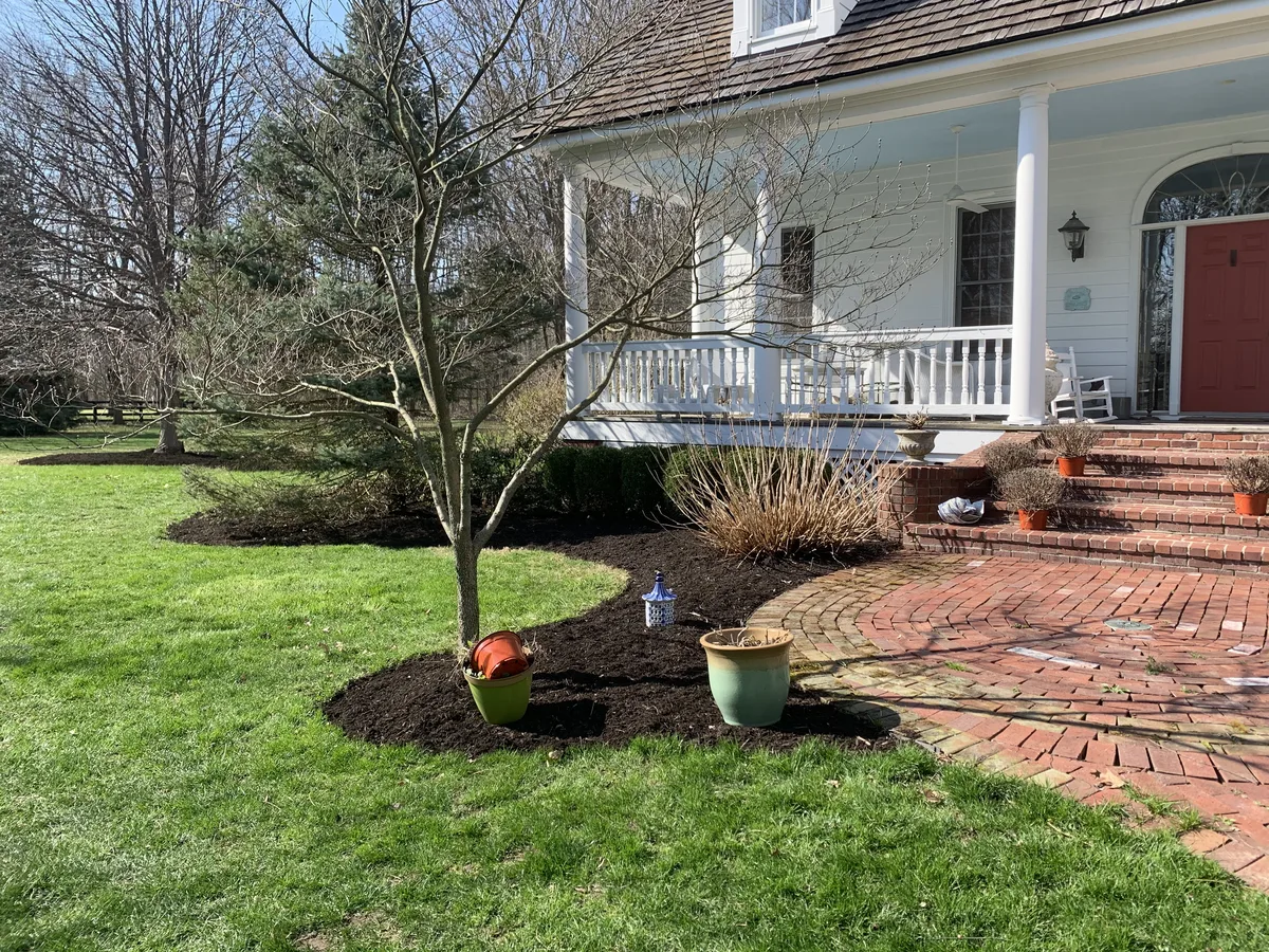 Fresh mulch installed in landscape beds